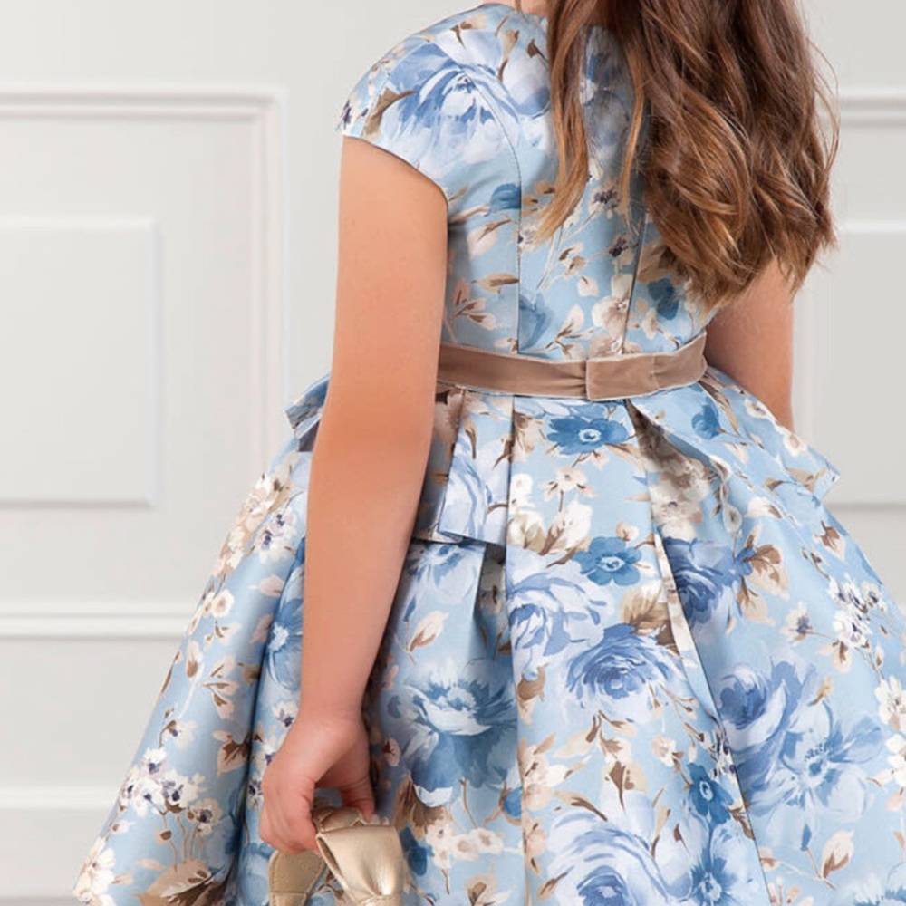 Abel & Lula Floral Blue Mikado Dress NWT size 4 - Picture 2 of 6